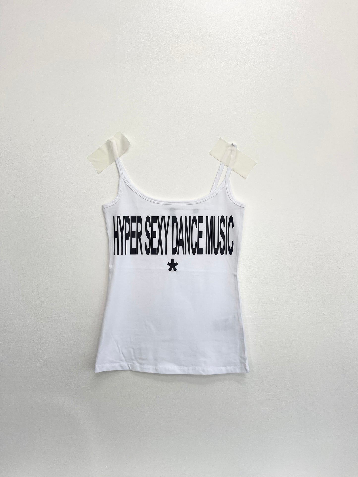Hyper Sexy Dance Music white strappy vest