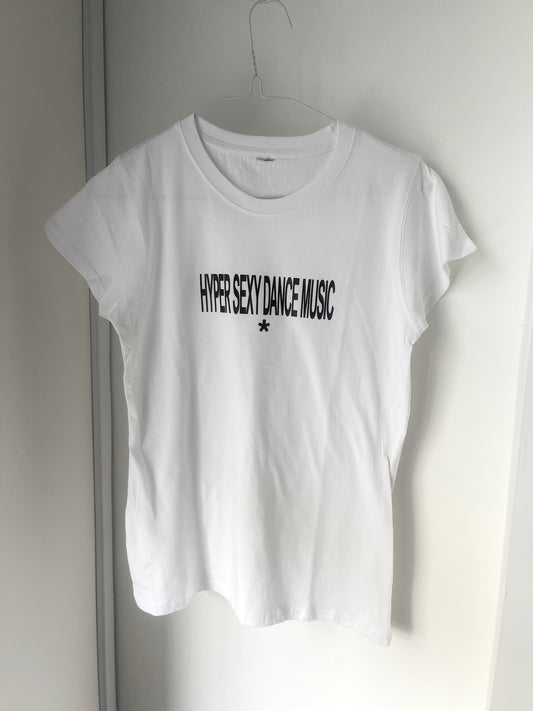 Hyper Sexy Dance Music white t-shirt S