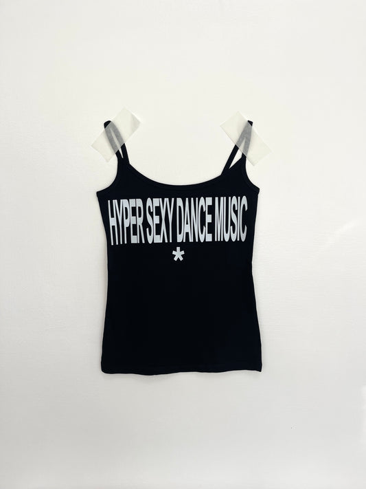 Hyper Sexy Dance Music black strappy vest